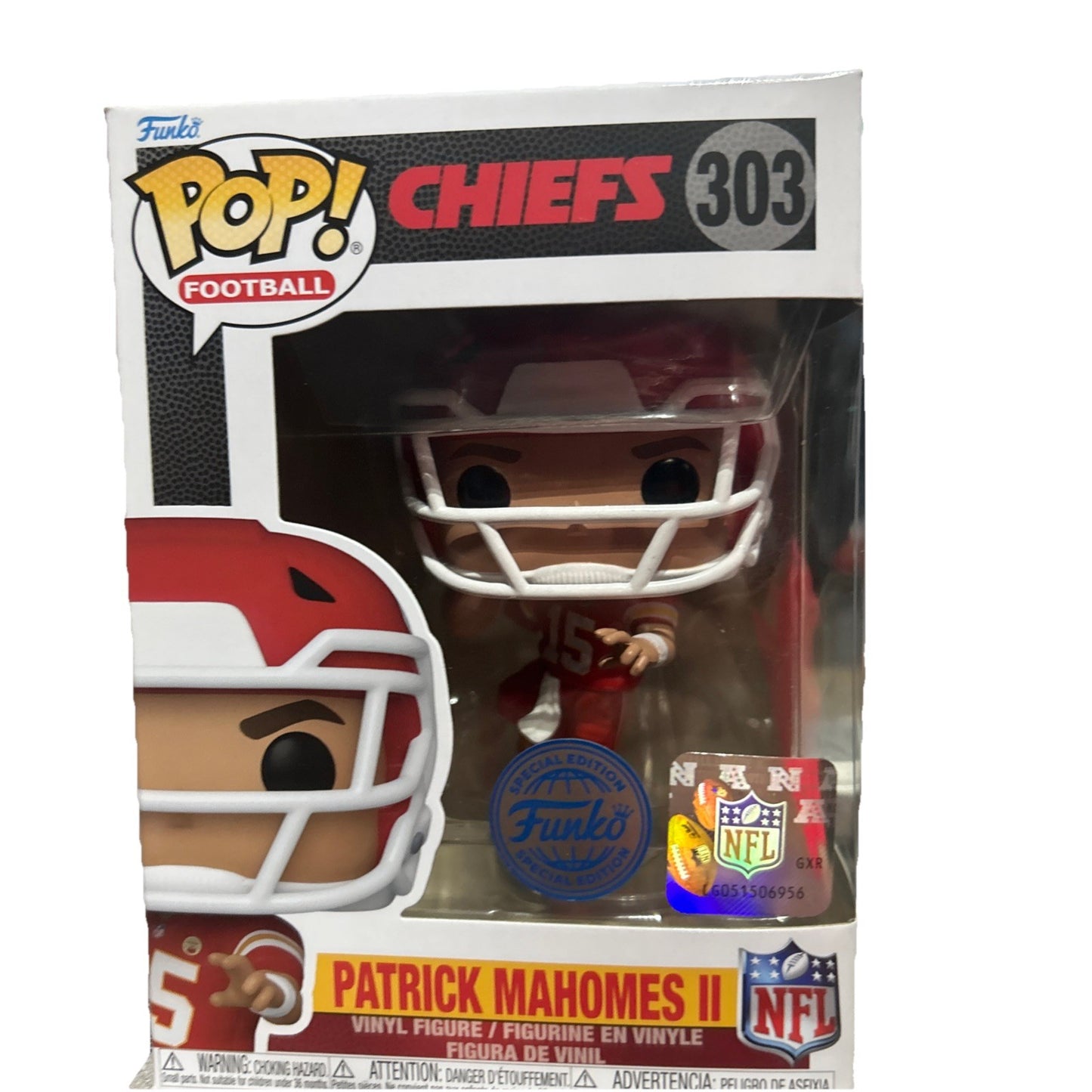 Funko Pop Vinyl Football Patrick Mahomes 303 Kansas City Chiefs NFL Figure KC