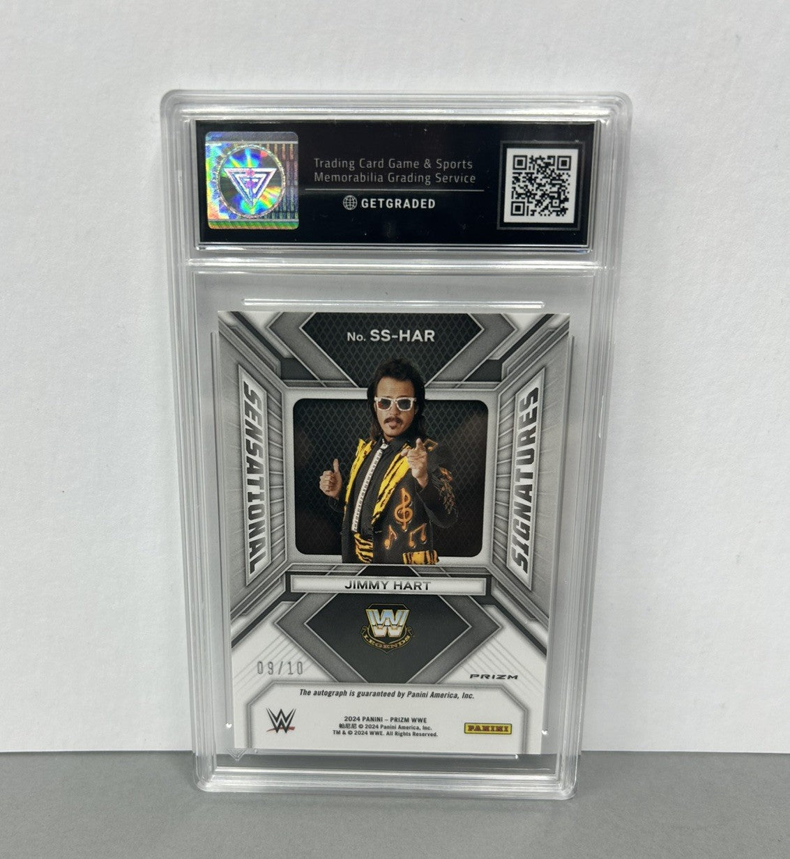 2024 Jimmy Hart Prizm WWE Gold Sensational Signatures #SS-HAR # 9/10 Grade 10