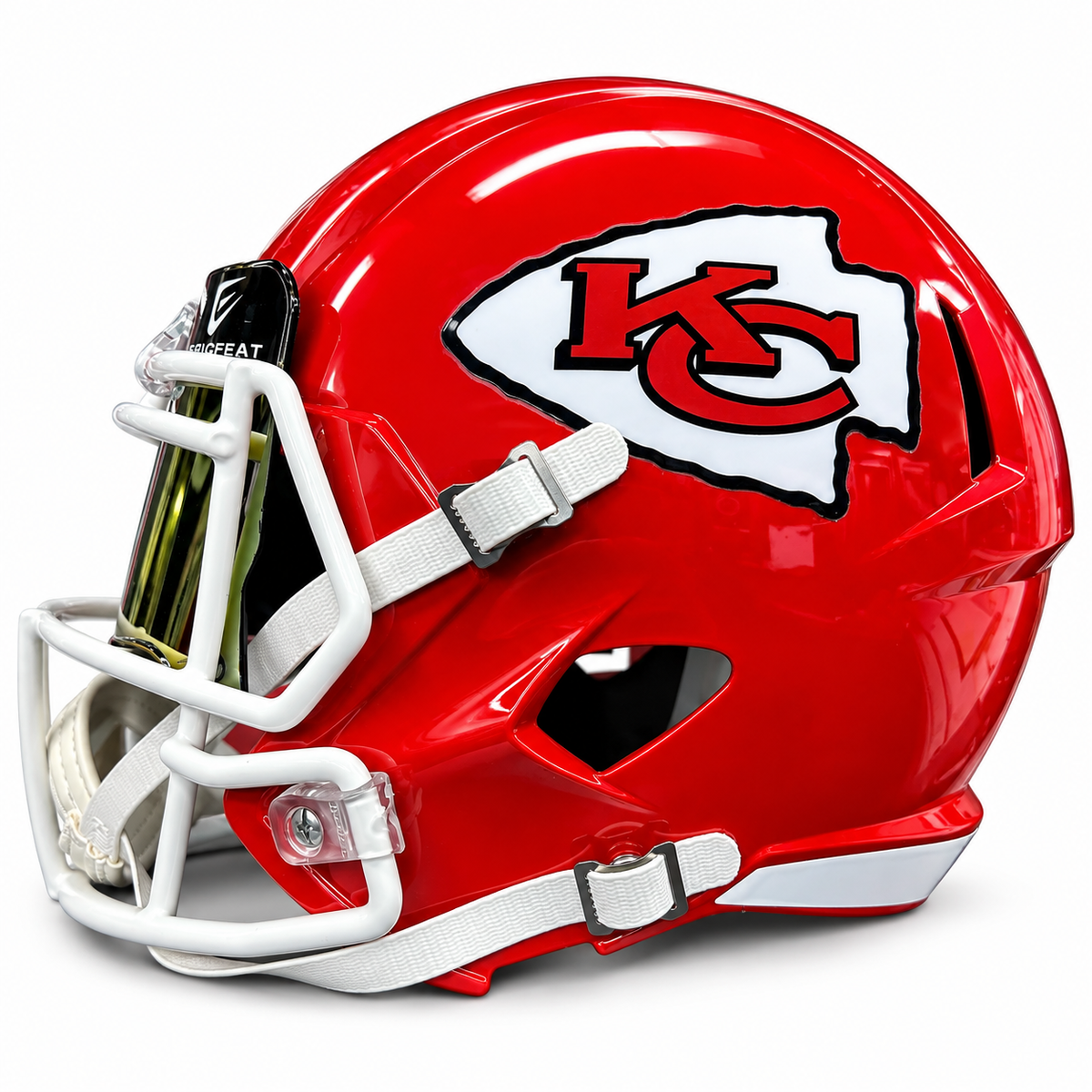 Title: Kansas City Chiefs Full-Size Display Football Helmet – Custom Removable Visor (Ex Display)