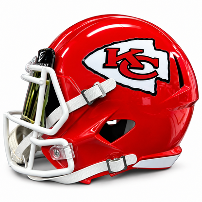 Title: Kansas City Chiefs Full-Size Display Football Helmet – Custom Removable Visor (Ex Display)