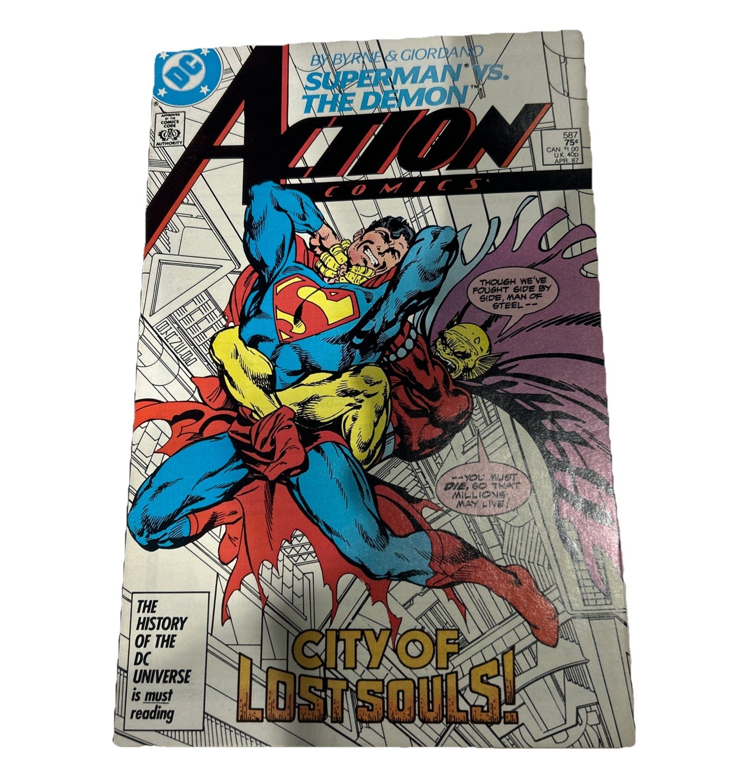 DC Superman Vs The Demon Action Comics #587 April 1987