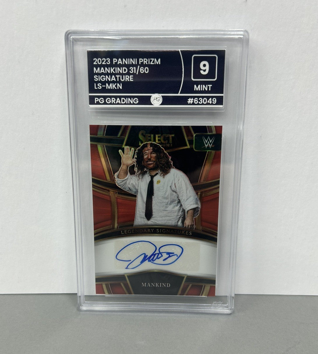 Mankind 2023 Panini Select WWE #LS-MKN Legendary Signatures Red Prizm 31/60