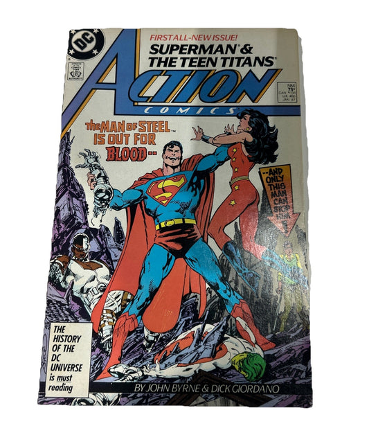 DC Superman & The Teen Titans Action Comics #584 January 1987
