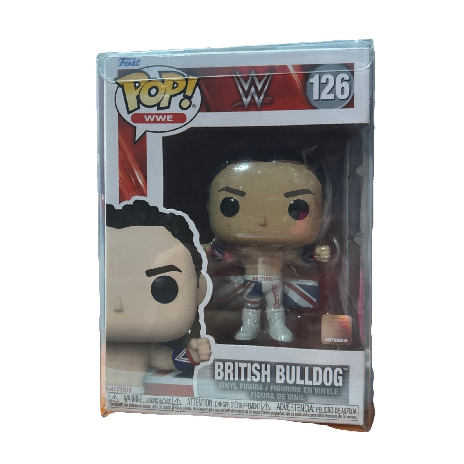 WWE BRITISH BULLDOG 3.75" POP VINYL FIGURE FUNKO BRAND NEW 126