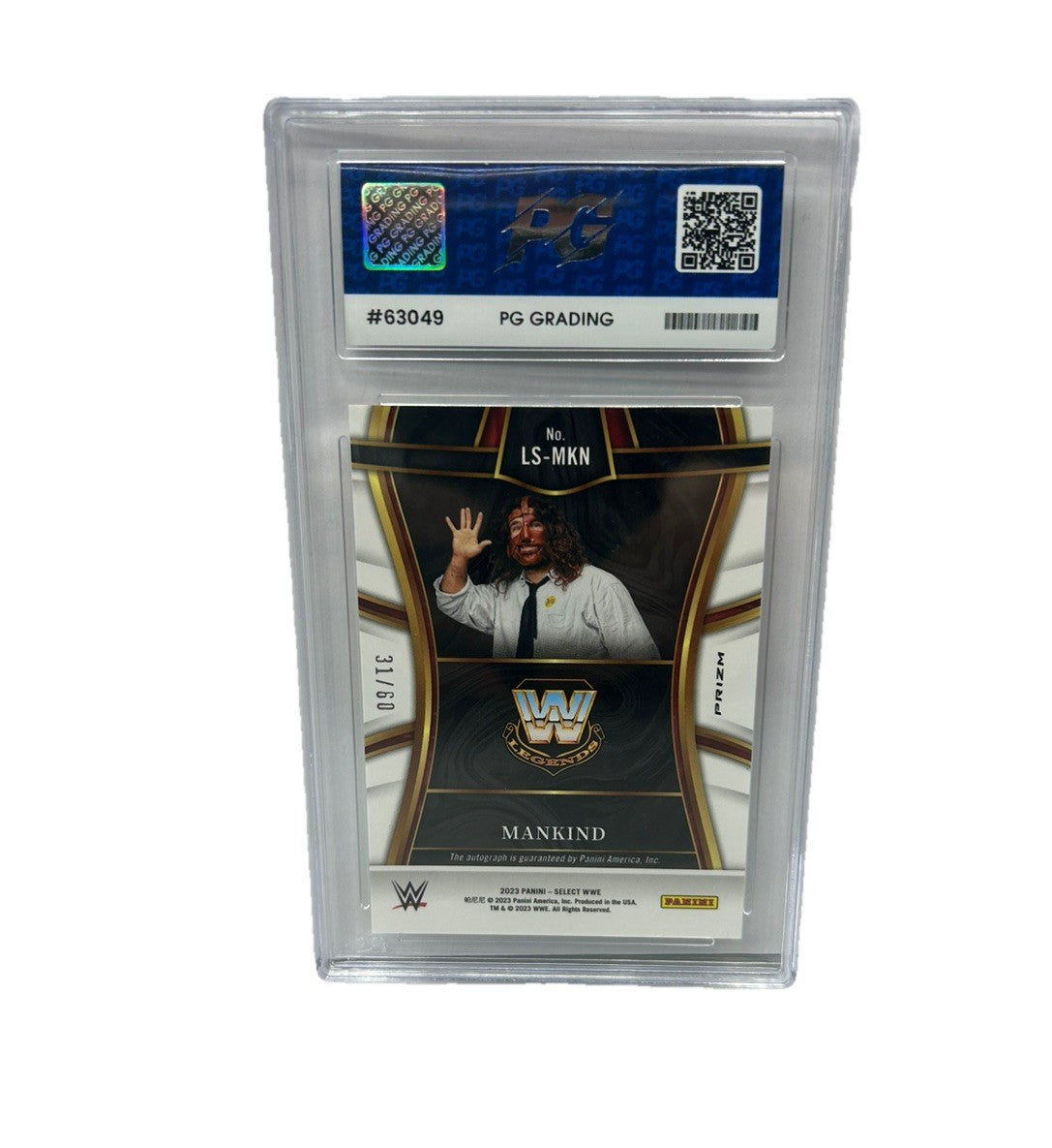 Mankind 2023 Panini Select WWE #LS-MKN Legendary Signatures Red Prizm 31/60