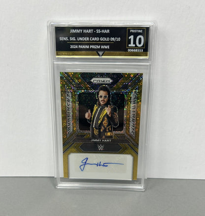 2024 Jimmy Hart Prizm WWE Gold Sensational Signatures  #SS-HAR # 9/10 Grade 10