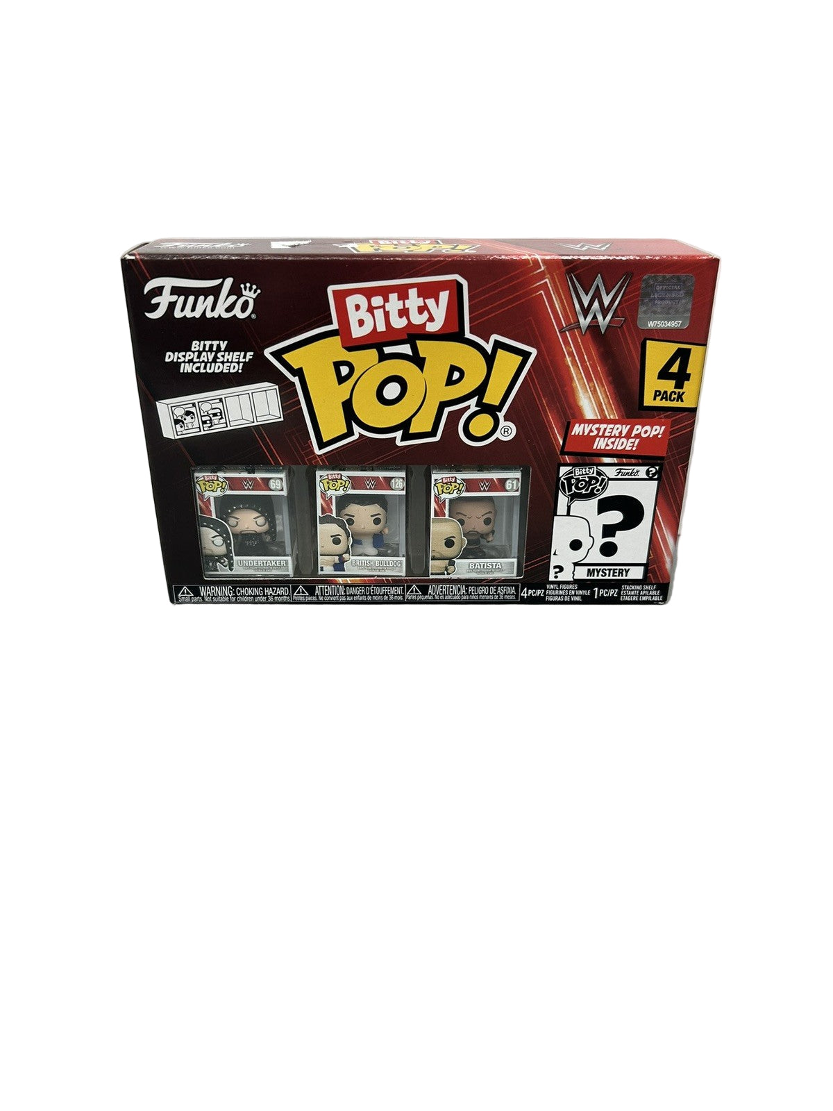 WWE Bitty Pop! Vinyl Figure 4-Pack Undertaker, British Bulldog, Batistia, Mysery