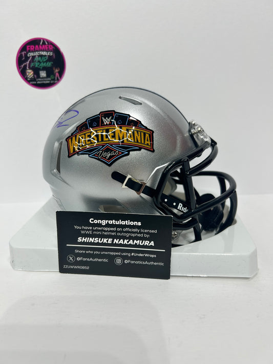 Wrestlemania 41 WWE Signed Mini Helmet 2025 Fanatics Shinsuke Nakamura 8/10 UW
