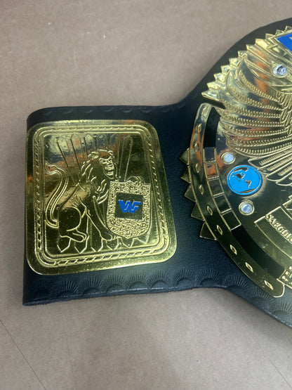 WWF World Championship Belt – Blue Globe & Gold Plates (Unofficial, Ex-Display)