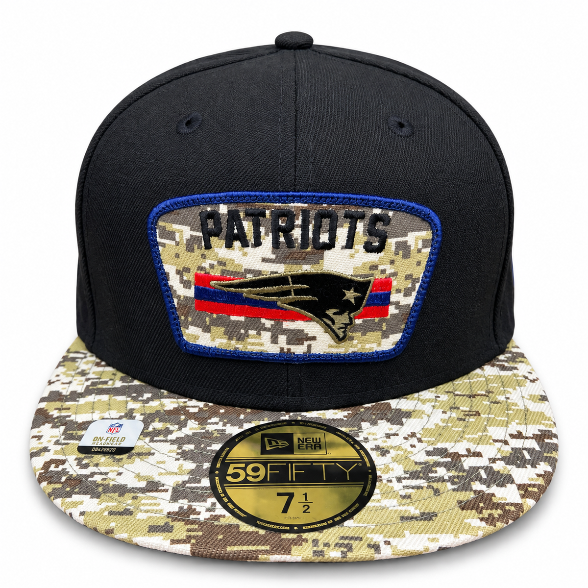 New England Patriots New Era 59FIFTY Salute to Service Cap – Size 7½ – Pre-Loved