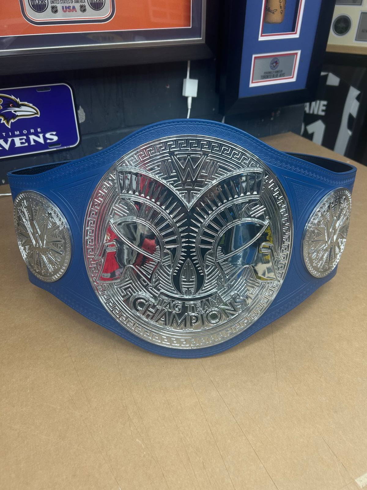 WWE Tag Team Championship Replica Belt – Blue & Silver (Ex-Display)