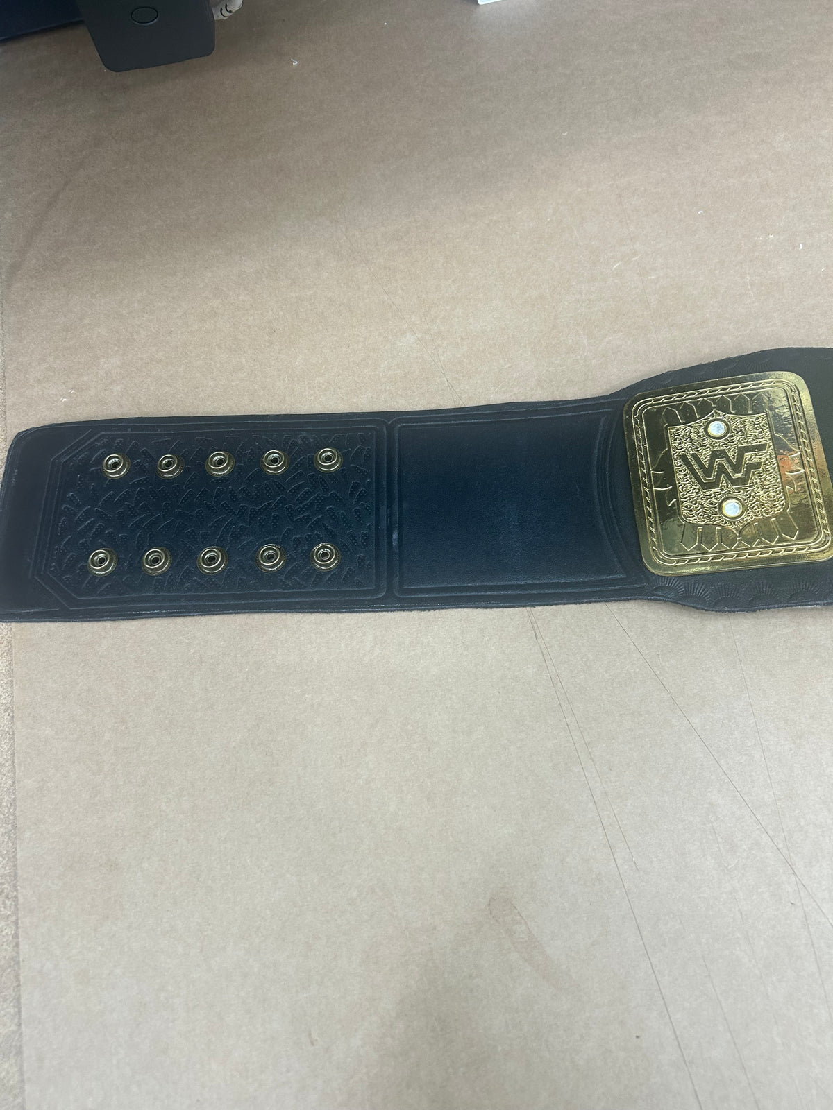 WWF World Championship Belt – Blue Globe & Gold Plates (Unofficial, Ex-Display)