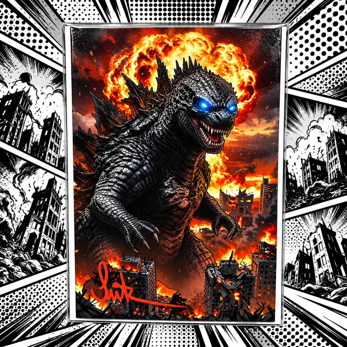 Surtur! Signed Godzilla LEATHER COVER Comic Book