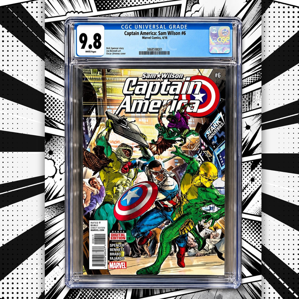 Captain America: Sam Wilson #6 (2016) – CGC 9.8 Graded Marvel Comic