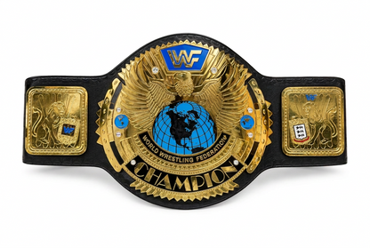 WWF World Championship Belt – Blue Globe & Gold Plates (Unofficial, Ex-Display)