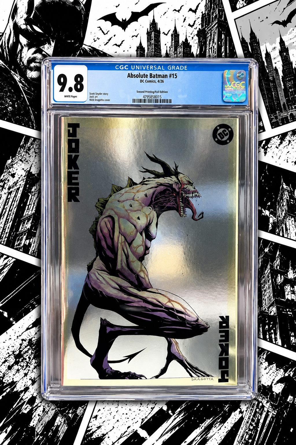 Absolute Batman #15 CGC 9.8 (Nick Dragotta Second Printing Foil Variant) DC Comics 2026