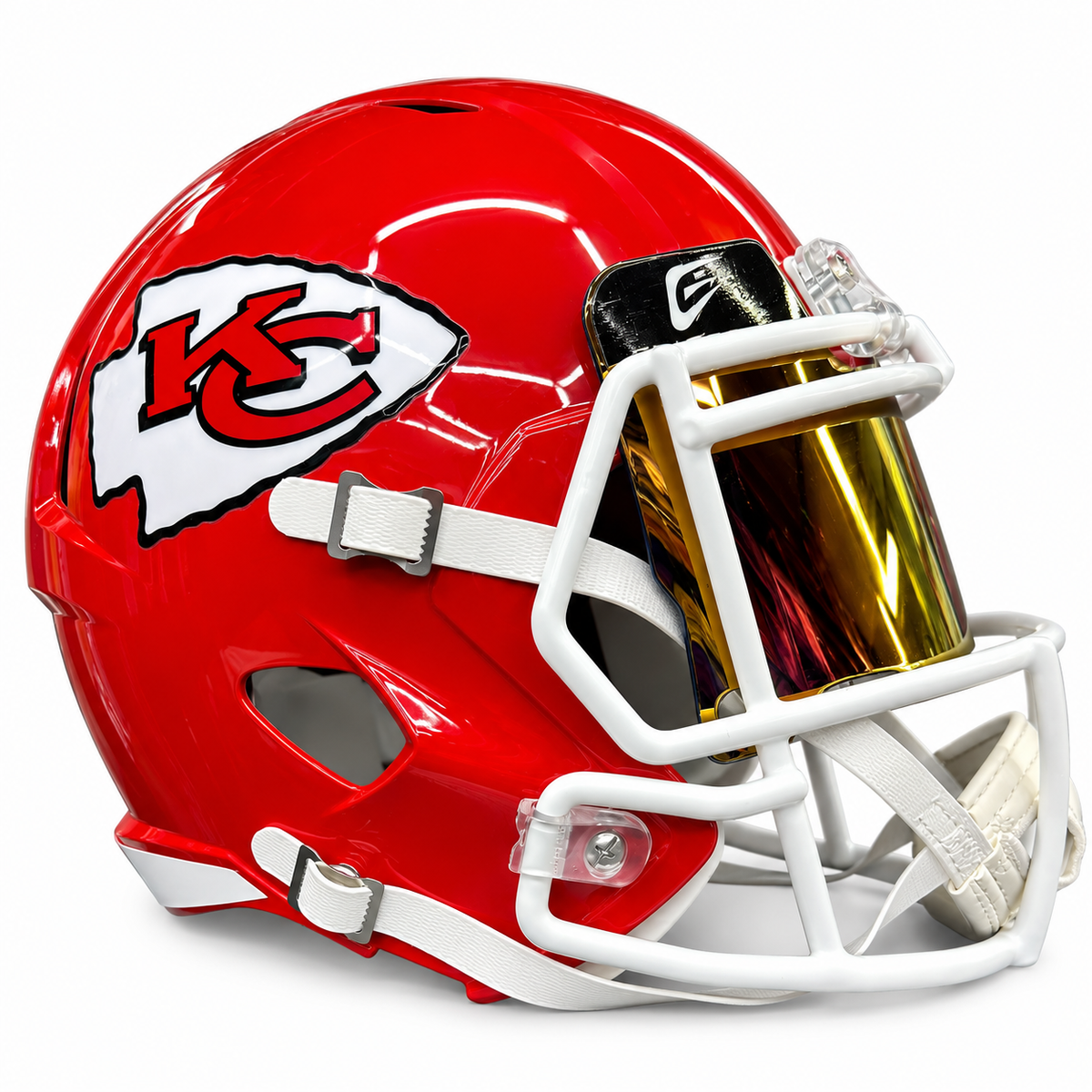 Title: Kansas City Chiefs Full-Size Display Football Helmet – Custom Removable Visor (Ex Display)